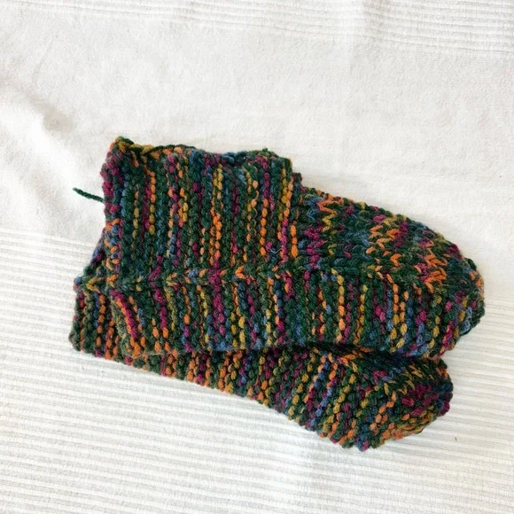 Multicolor Hand Knit Slippers - Picture 5 of 7